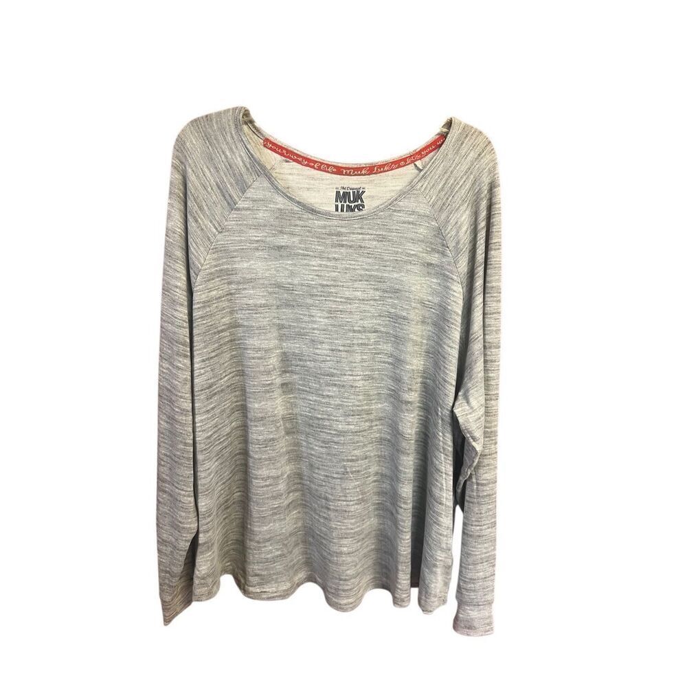 Muk Luks Womans Soft Knit Gray Top Sz 2X NWT